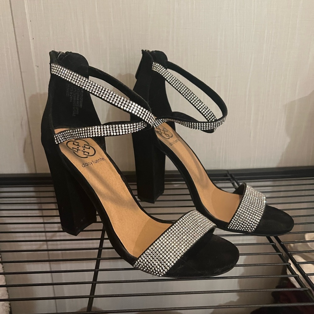 Black and Silver Women's Heels